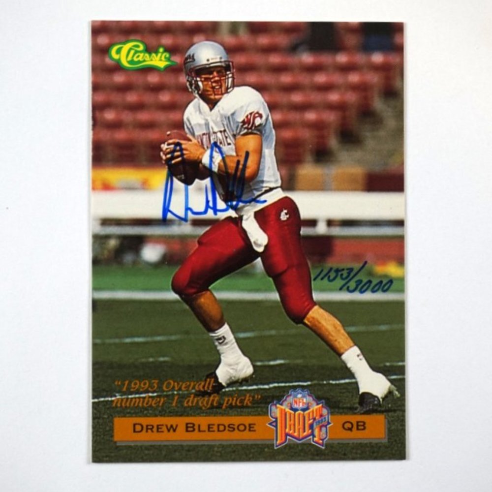 1993 Classic Draft Picks Draft Stars Auto #'d 1153/3000 Drew Bledsoe Rookie RC